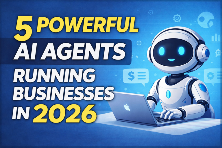 robot working on laptop for business automation