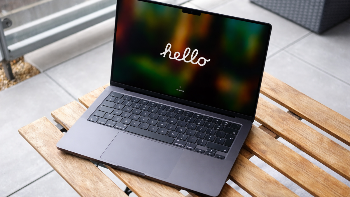 MacBook Pro on a sunny balcony