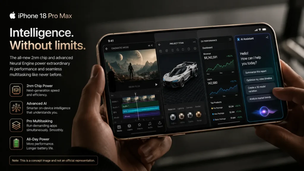 iPhone 18 Pro Max AI performance and multitasking