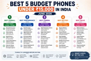 Best 5 Budget Phones Under ₹15,000 in India (June 2026)